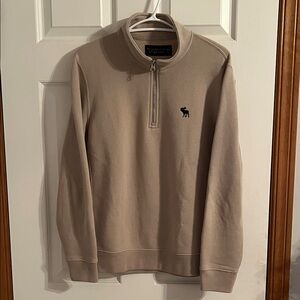 A&F Beige Quarter-Zip Sweater